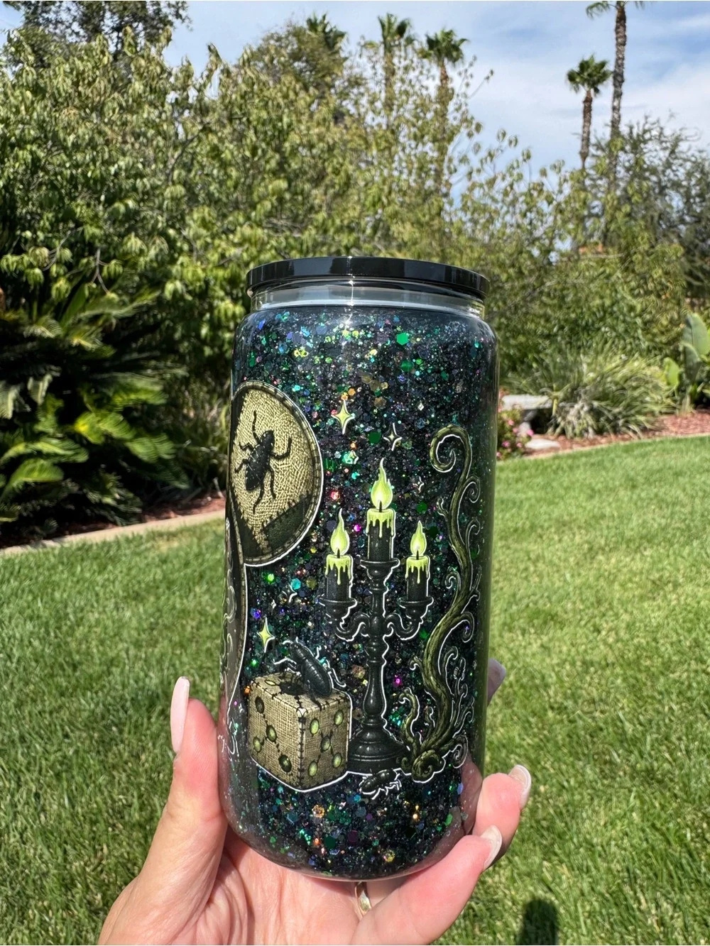 Oogie Boogie snow globe tumbler 16oz